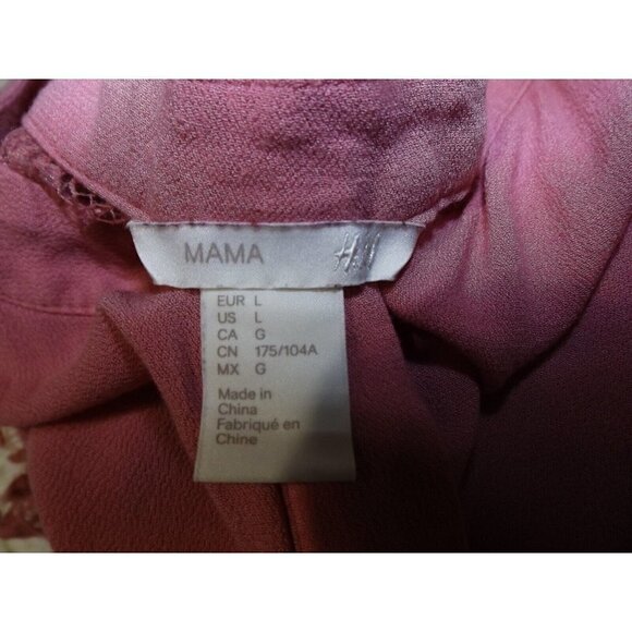 H & M Mama Large Dusty Rose Pink Cap Sleeve Tunic Lace Trim Hidden Placket Top - Picture 4 of 6